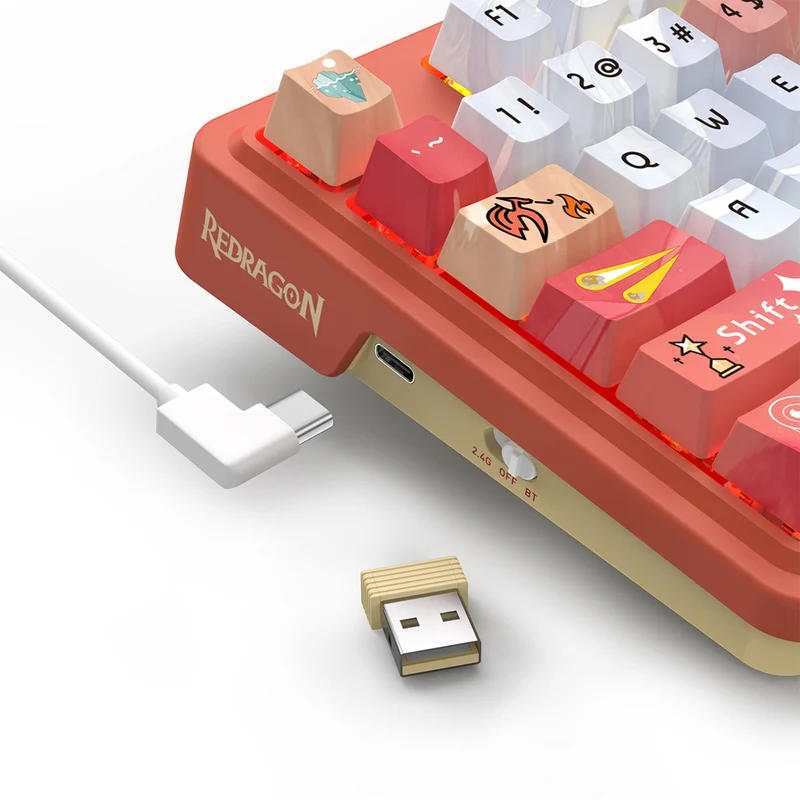 Redragon K673AK Ucal Pro Anime Ed. RGB Wireless 75% Hot-Swappable Gasket Mechanical Keyboard with Knob (Mint Mambo Linear Switch) (K673AK-RGB-Pro)