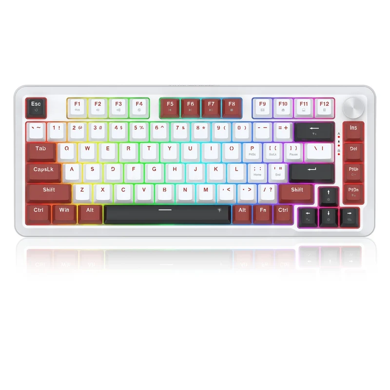 Redragon K721WRB Stormhunter Magnetic RGB Hot-Swappable Wired 75% Keyboard with Rapid Trigger (UltraMag Magnetic Linear Switch) (White/Red/Black) (K721WRB-RGB-M)