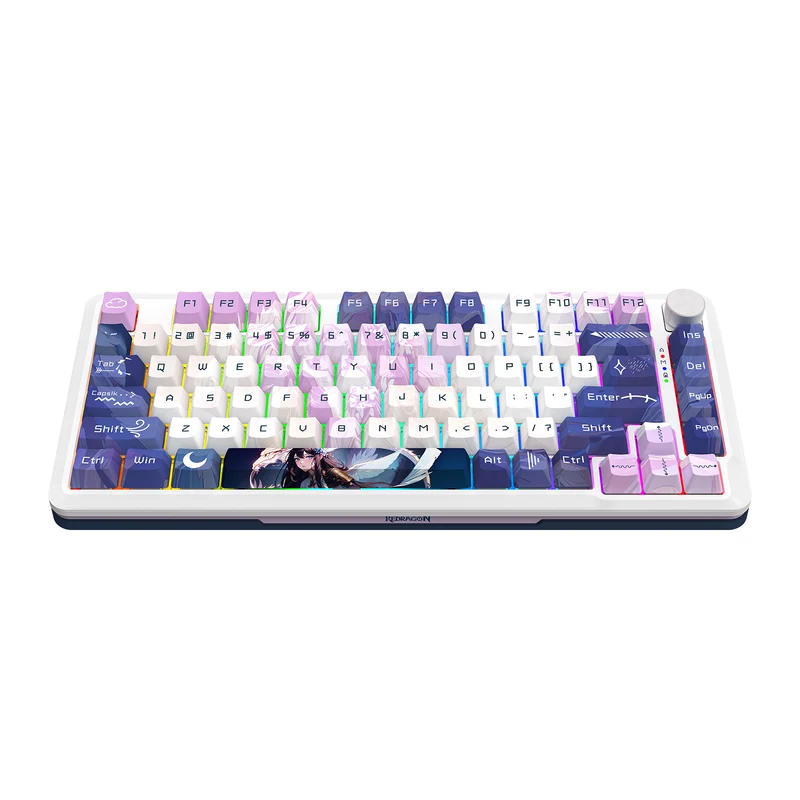 Redragon K681ACG Cyrus Pro Anime Ed. RGB Wireless 75% Hot-Swappable Gasket Mechanical Keyboard with Knob (Mint Mambo Linear Switch) (K681ACG-RGB-PRO)