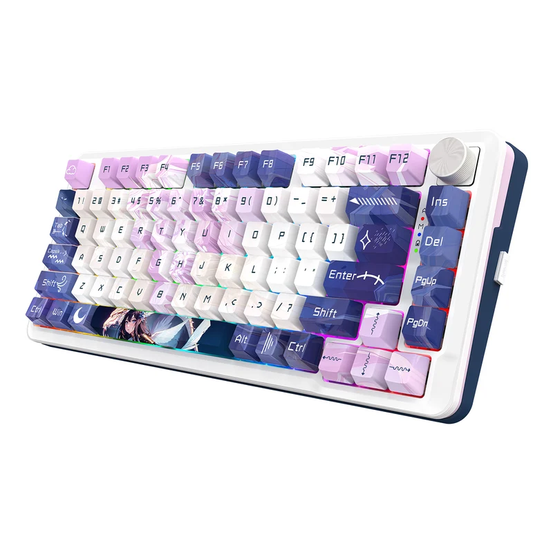Redragon K681ACG Cyrus Pro Anime Ed. RGB Wireless 75% Hot-Swappable Gasket Mechanical Keyboard with Knob (Mint Mambo Linear Switch) (K681ACG-RGB-PRO)