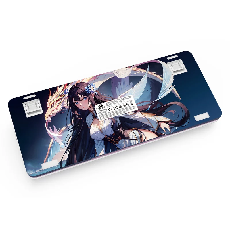 Redragon K681ACG Cyrus Pro Anime Ed. RGB Wireless 75% Hot-Swappable Gasket Mechanical Keyboard with Knob (Mint Mambo Linear Switch) (K681ACG-RGB-PRO)