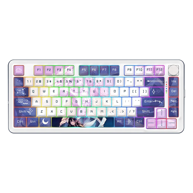 Redragon K681ACG Cyrus Pro Anime Ed. RGB Wireless 75% Hot-Swappable Gasket Mechanical Keyboard with Knob (Mint Mambo Linear Switch) (K681ACG-RGB-PRO)