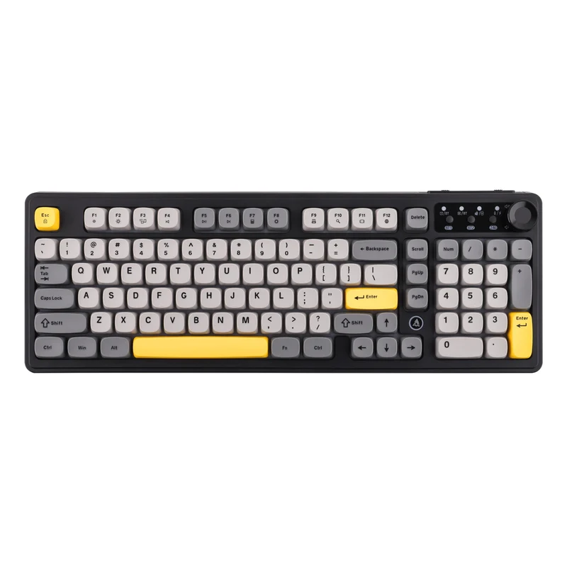 Ajazz AF98 Plus RGB Tri-Mode 97-Keys Membrane Keyboard (Black/Grey/Yellow)