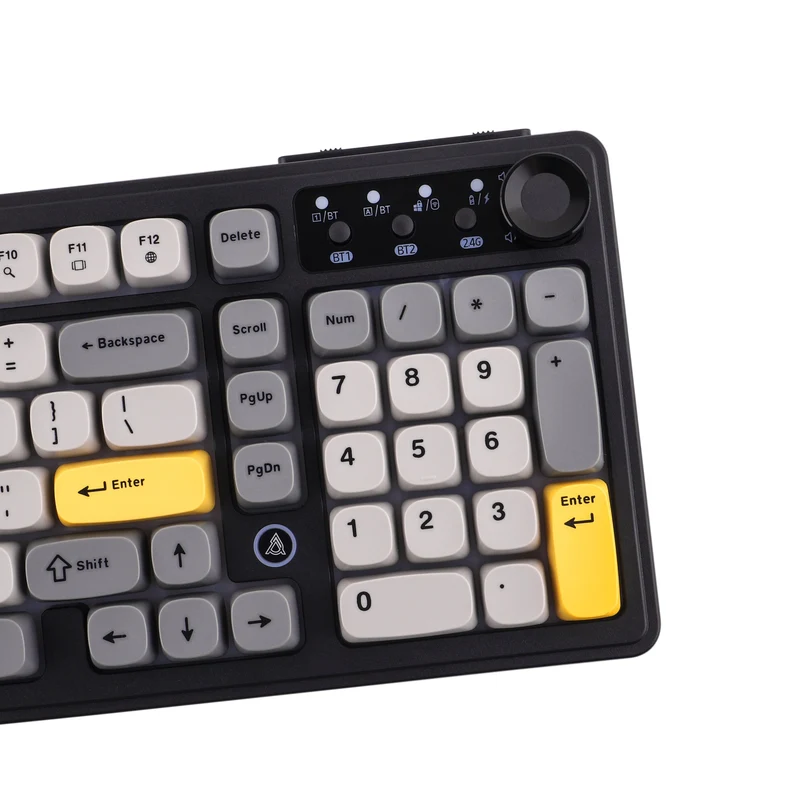 Ajazz AF98 Plus RGB Tri-Mode 97-Keys Membrane Keyboard (Black/Grey/Yellow)