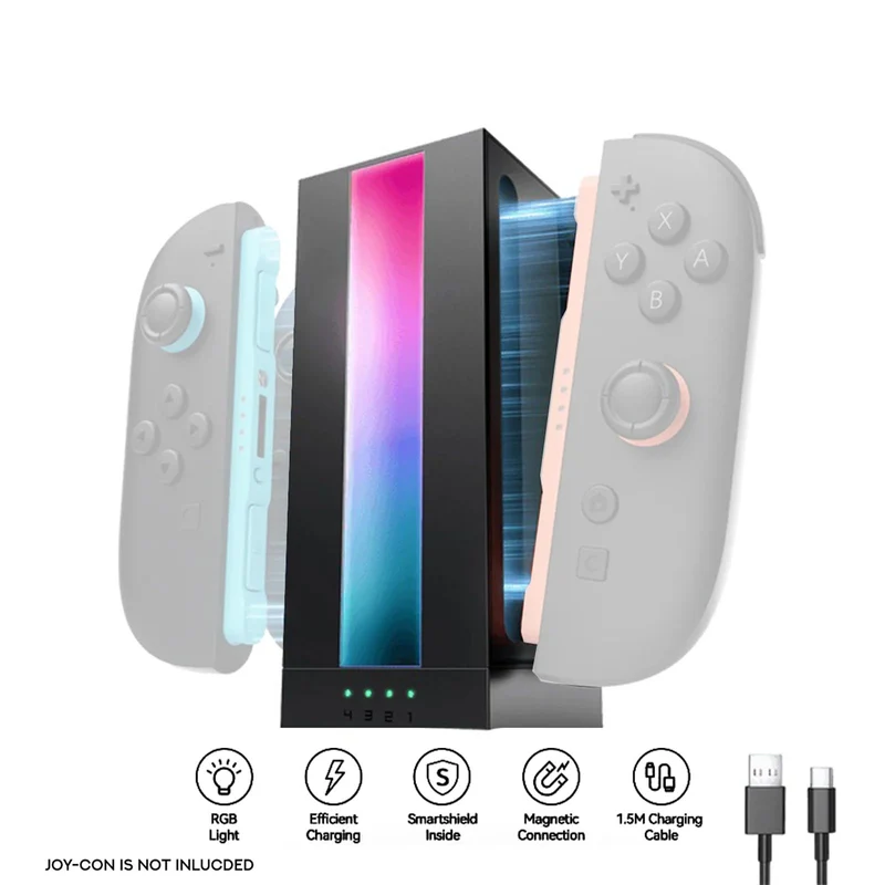 JSAUX EnergyFlow Charging Dock for Nintendo Switch 2 Joy-Con (Black) (GP0501)