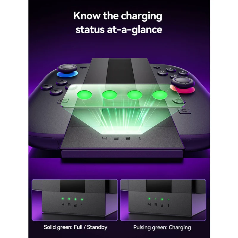 JSAUX EnergyFlow Charging Dock for Nintendo Switch 2 Joy-Con (Black) (GP0501)
