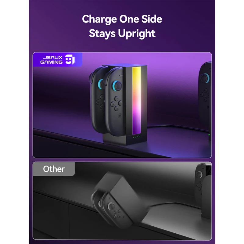 JSAUX EnergyFlow Charging Dock for Nintendo Switch 2 Joy-Con (Black) (GP0501)