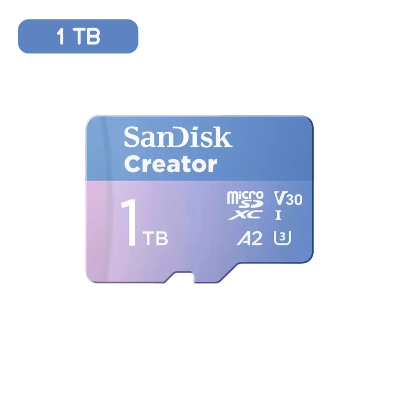 Sandisk Creator UHS-I 190MB/s Read 130 MB/s Write microSD Card with Adapter (256GB, 512GB, 1TB)