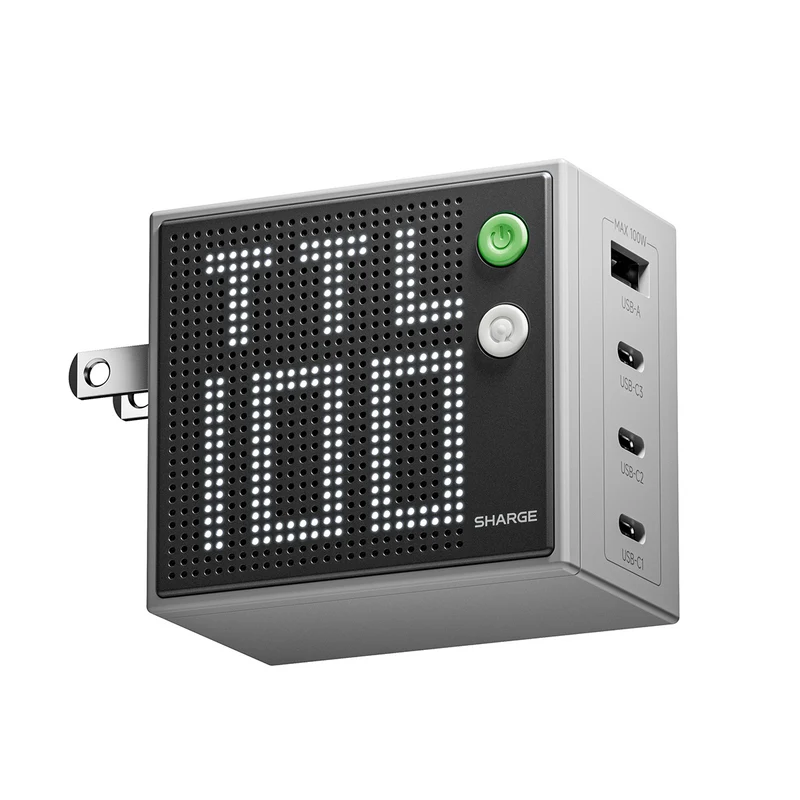 Sharge Pixel 100 Multi-Port Charger 3xUSB-C / 1xUBC-A 100W (Grey) (S1U)