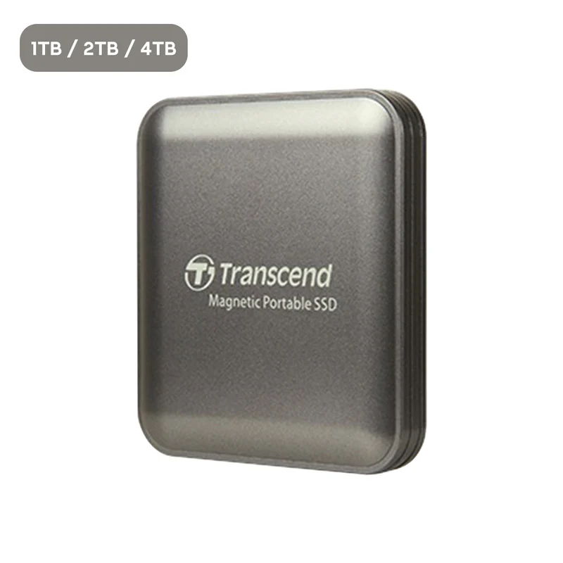 Transcend ESD420 USB 20GBPs 2000MB/s Read & Write Type-C Magnetic Portable SSD (Iron Gray) (1TB, 2TB, 4TB)