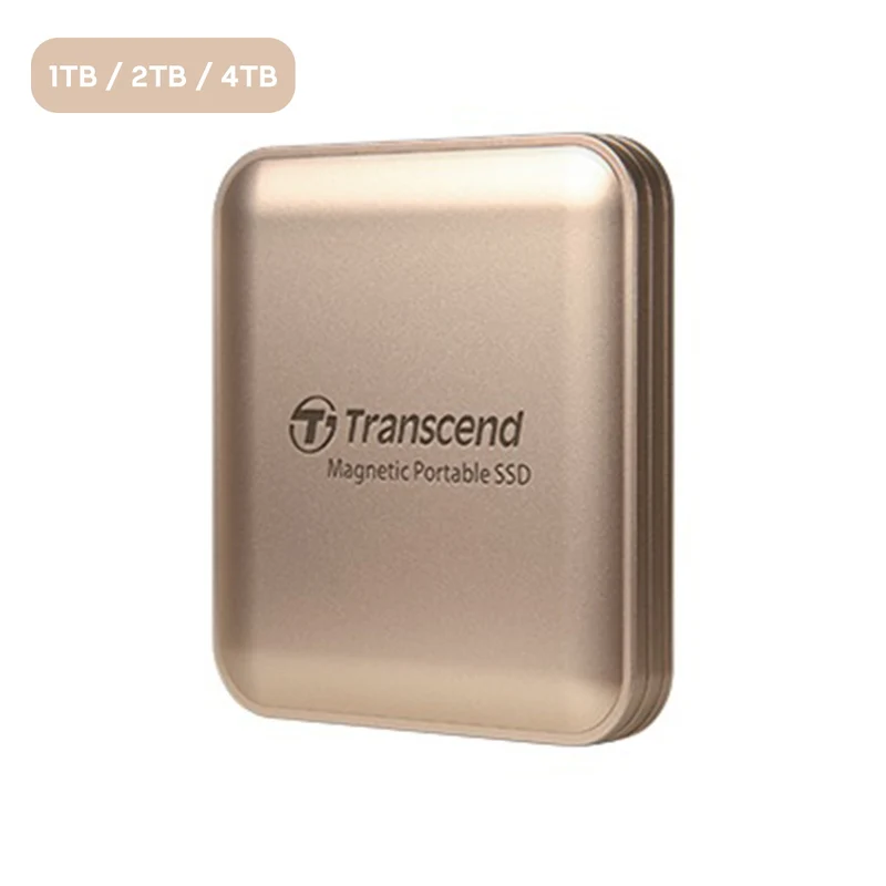 Transcend ESD420 USB 20GBPs 2000MB/s Read & Write Type-C Magnetic Portable SSD (Champagne Gold) (1TB, 2TB, 4TB)