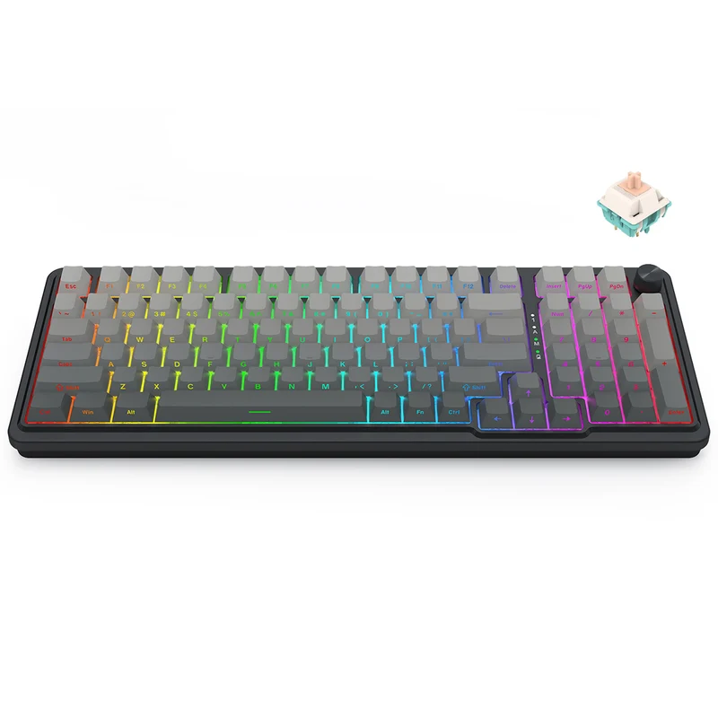 Redragon Eisa Pro 3 Modes 98-Key Hot-Swappable RGB Mechanical Keyboard - Gradient Gray (Leopard Linear Switch) (K686SP-RGB-Pro)