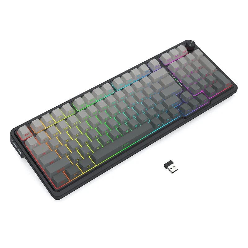 Redragon Eisa Pro 3 Modes 98-Key Hot-Swappable RGB Mechanical Keyboard - Gradient Gray (Leopard Linear Switch) (K686SP-RGB-Pro)