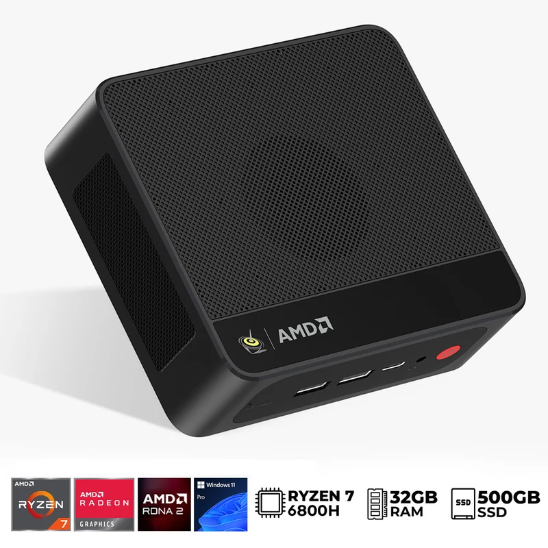 Beelink SER5 Max AMD Ryzen 7 6800H 32GB RAM (500GB | 1TB SSD) Windows 11 Pro Mini PC (Black)