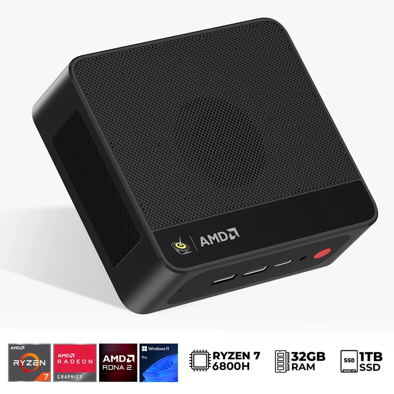 Beelink SER5 Max AMD Ryzen 7 6800H 32GB RAM (500GB | 1TB SSD) Windows 11 Pro Mini PC (Black)