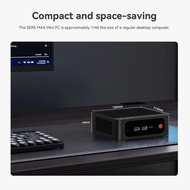 Beelink SER5 Max AMD Ryzen 7 6800H 32GB RAM (500GB | 1TB SSD) Windows 11 Pro Mini PC (Black)