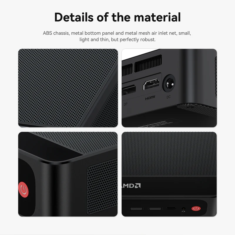 Beelink SER5 Max AMD Ryzen 7 6800H 32GB RAM (500GB | 1TB SSD) Windows 11 Pro Mini PC (Black)