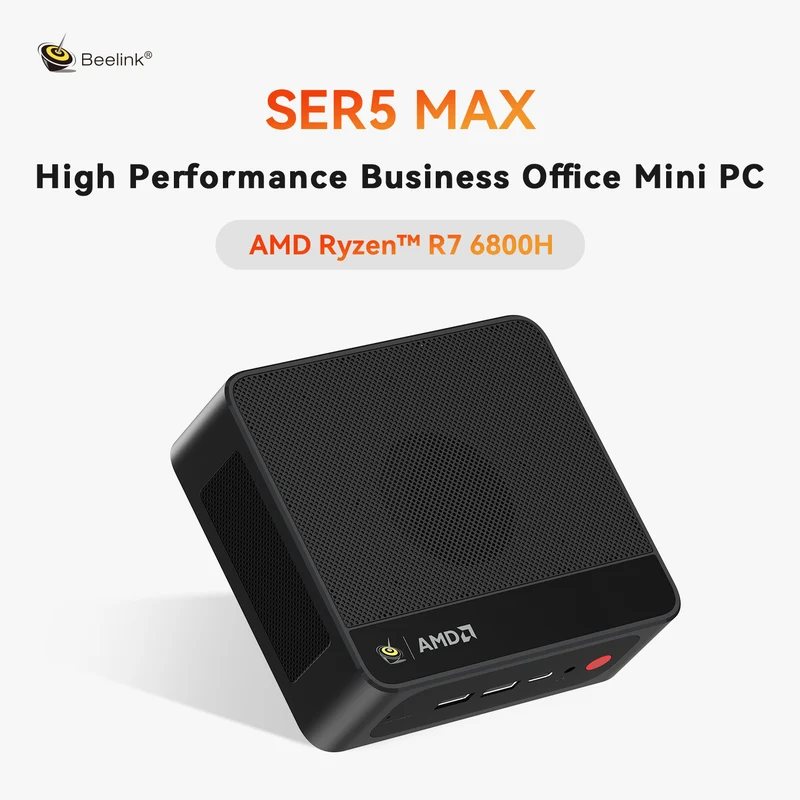 Beelink SER5 Max AMD Ryzen 7 6800H 32GB RAM (500GB | 1TB SSD) Windows 11 Pro Mini PC (Black)