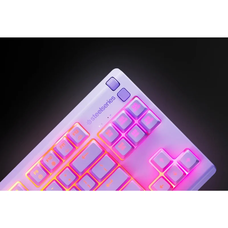 SteelSeries Apex 3 TKL RGB Water & Dust Resistant Whisper Quiet Switches Gaming Keyboard (Lavender) (PN64940)