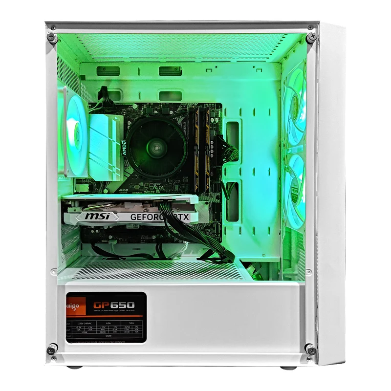 Alpha Gamma C50 White Desktop Gaming PC | AMD Ryzen 5 5600 | 16GB RAM | 512GB SSD | RTX 4060 | Windows 11 Pro