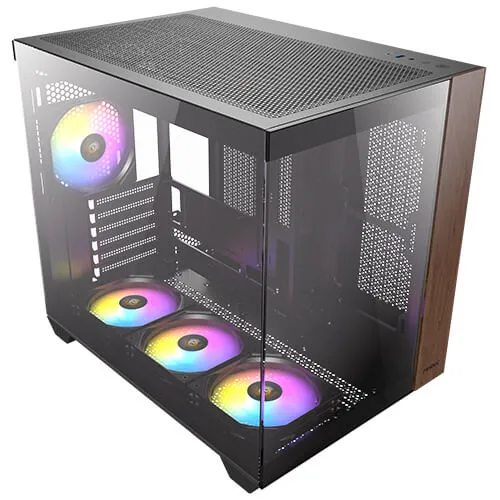 Antec CX800 Wood ARGB Dual Chamber Mid-Tower PC Gaming Case (Black)