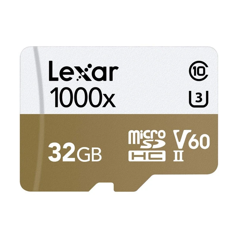 Lexar Professional 1000x 32GB microSDHC UHS-II C10 U3 V60 150MB/s Read Memory Card with Reader (LSDMI32GCBAP1000R)
