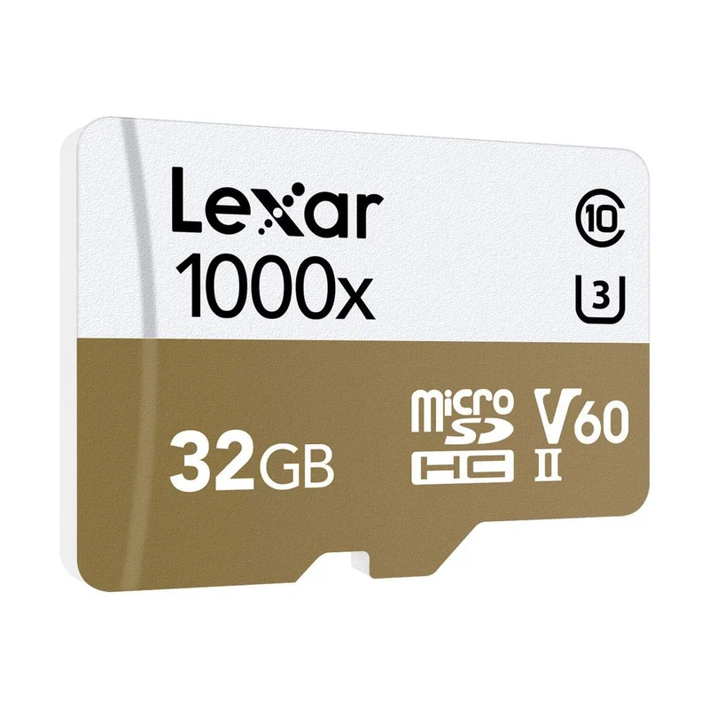 Lexar Professional 1000x 32GB microSDHC UHS-II C10 U3 V60 150MB/s Read Memory Card with Reader (LSDMI32GCBAP1000R)