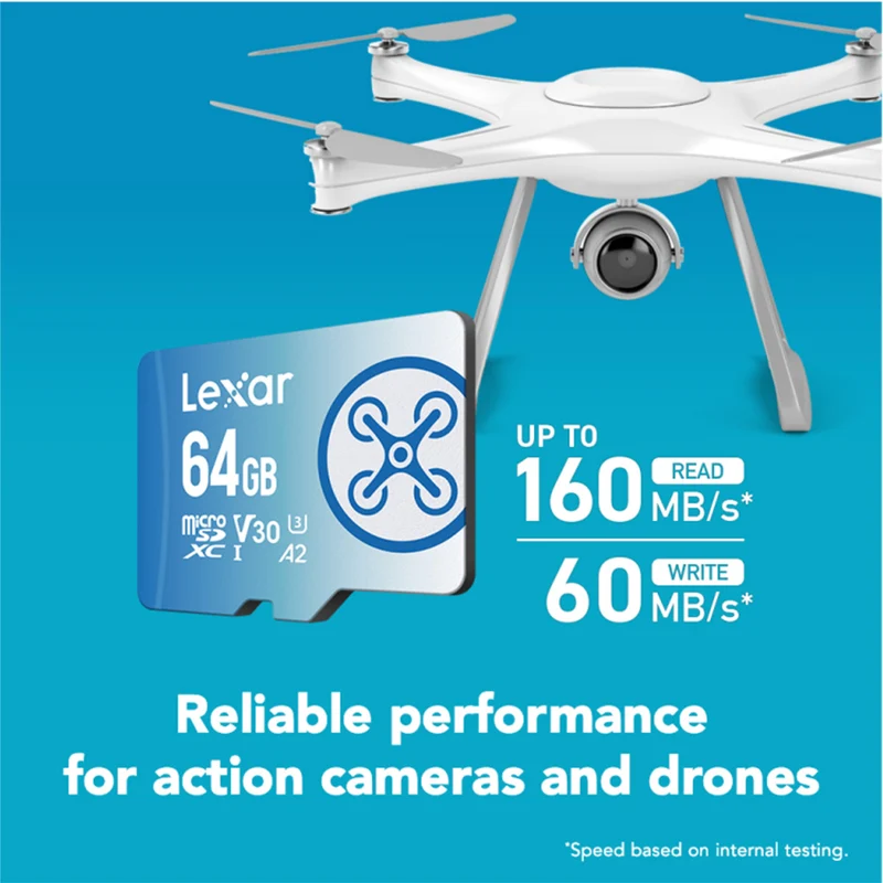 Lexar FLY microSDXC UHS-I C10 U3 V30 A2 160MB/s Read Memory Card (64GB, 256GB)
