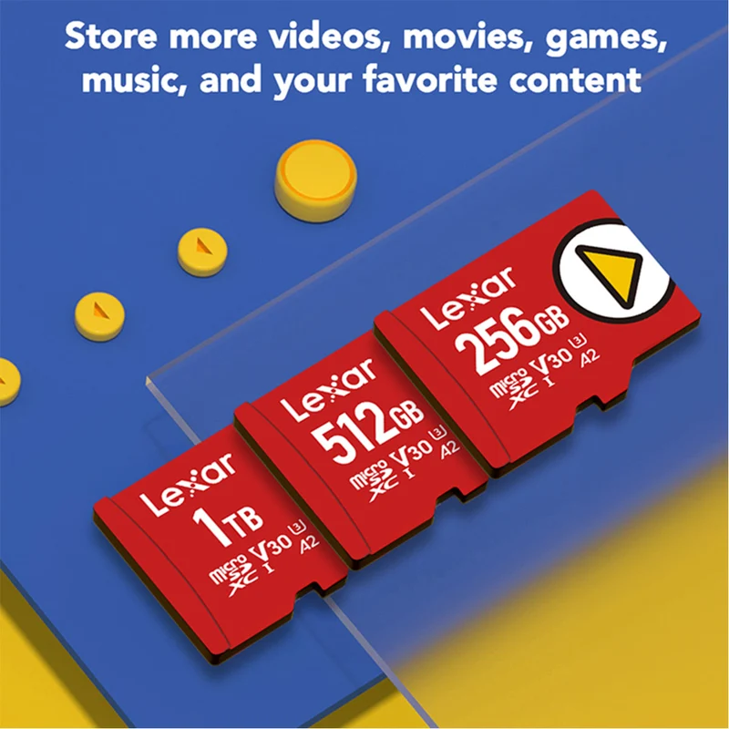 Lexar PLAY microSDXC UHS-I C10 U3 V30 A2 160MB/s Read Memory Card (512GB, 1TB)