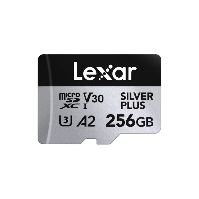 Lexar Professional Silver Plus microSDXC UHS-I C10 U3 V30 A2 205MB/s Read Memory Card (64GB, 128GB, 256GB)
