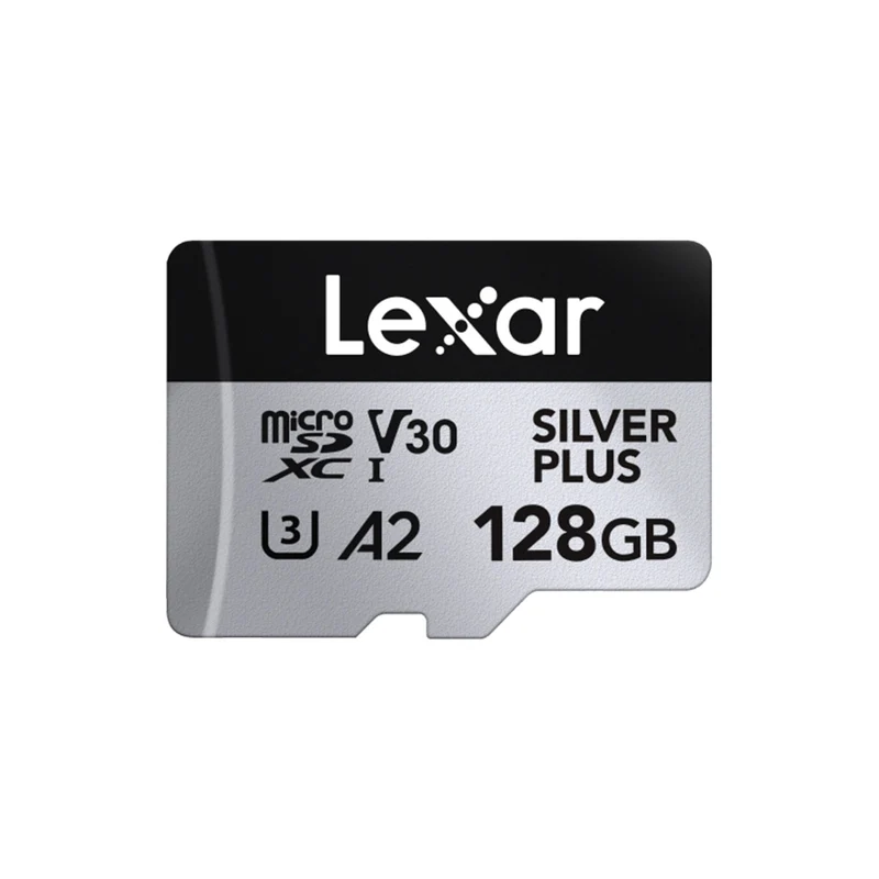 Lexar Professional Silver Plus microSDXC UHS-I C10 U3 V30 A2 205MB/s Read Memory Card (64GB, 128GB, 256GB)