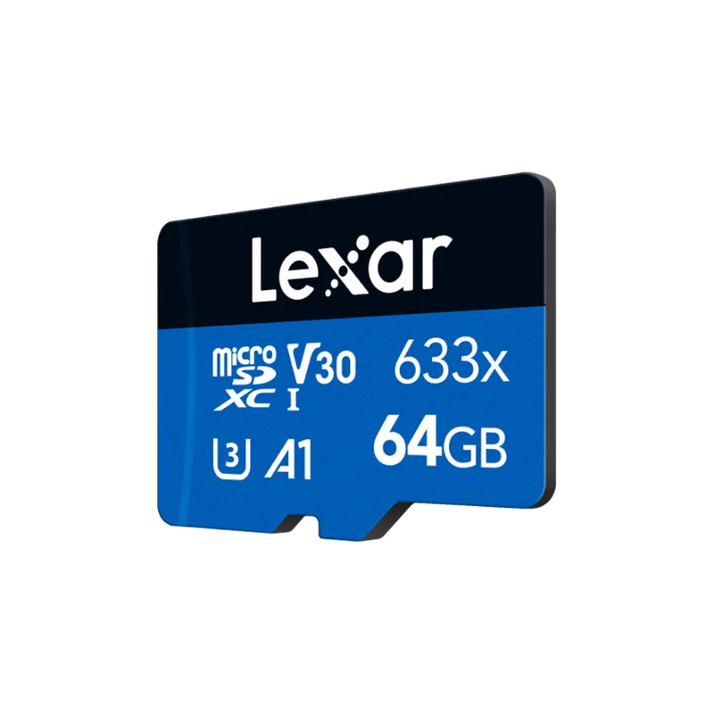 Lexar High-Performance 633x microSDXC UHS-I C10 U3 V30 A1 100MB/s Read Memory Card BLUE Series (64GB, 128GB)