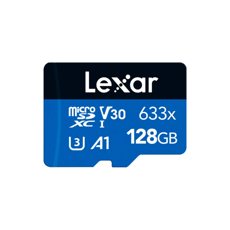 Lexar High-Performance 633x microSDXC UHS-I C10 U3 V30 A1 100MB/s Read Memory Card BLUE Series (64GB, 128GB)