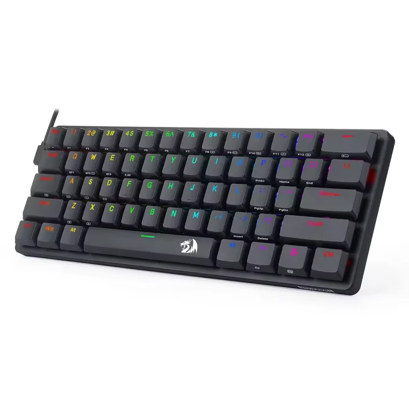 Redragon Elise Pro Tri-Mode RGB 60% Mechanical Gaming Keyboard (K615P-KBS) (Blue Switch, Dust Proof Red Switch)