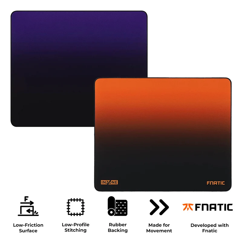 Sony MPD-D700 Inzone Mat-D 480x400mm Gaming Mousepad (Black Purple, Fnatic Black Orange)