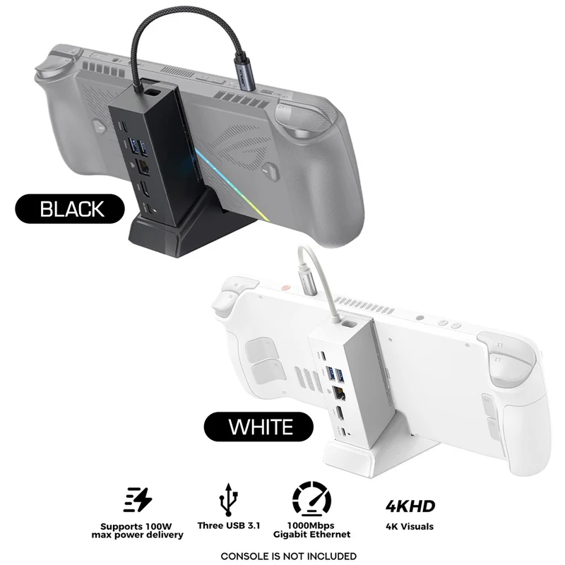 JSAUX 6-in-1 USB-C Multifunction Adapter (HB0609B) (Black, White)