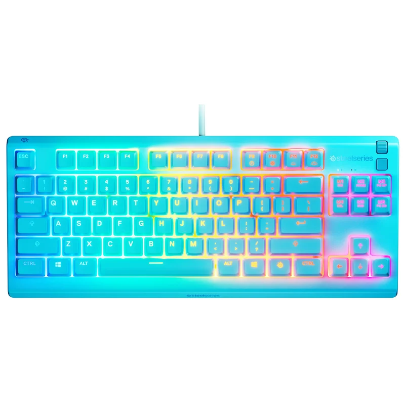 SteelSeries Apex 3 TKL RGB Water & Dust Resistant Whisper Quiet Switches Gaming Keyboard (Aqua) (PN64933)