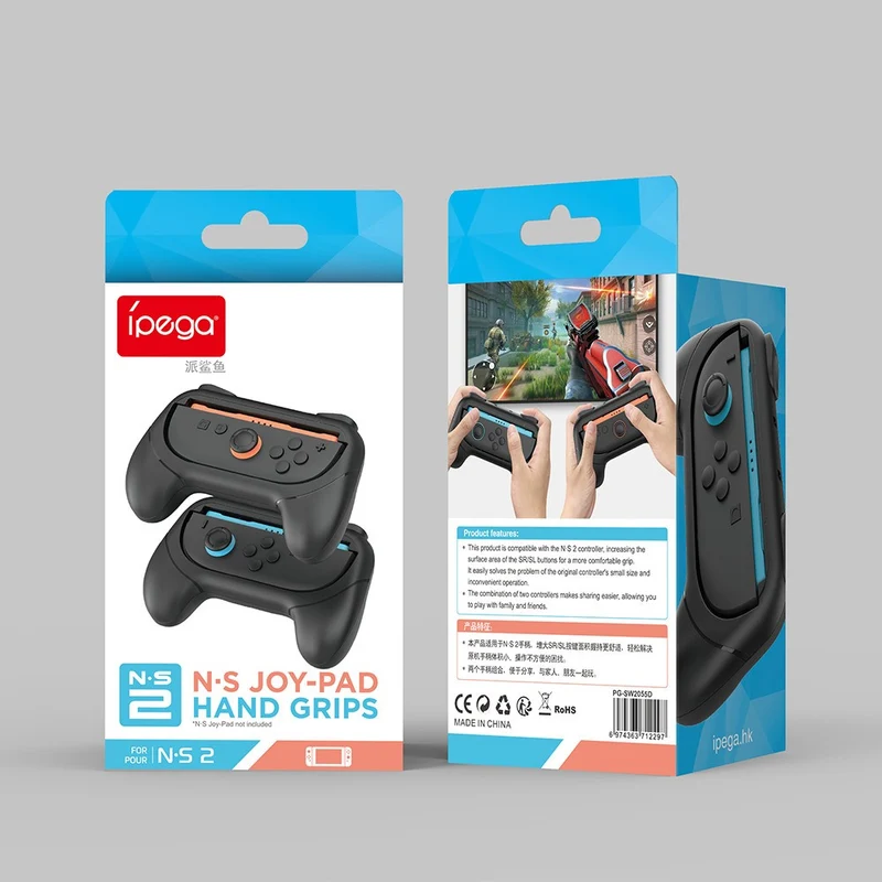 Ipega Joy-Pad Hand Grips for Nintendo Switch 2 (Black, Orange/Blue)