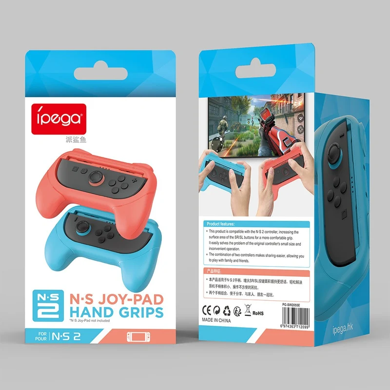 Ipega Joy-Pad Hand Grips for Nintendo Switch 2 (Black, Orange/Blue)