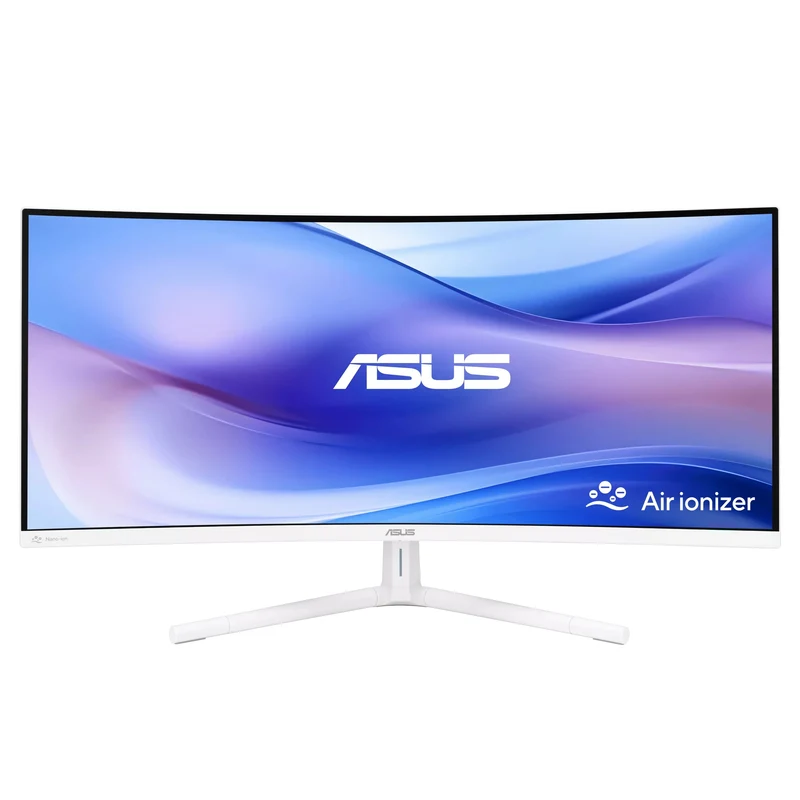 Asus VU34WCIP-W 34" WQHD (3440x1440) Frameless 100Hz 1ms MPRT VA Curved Eye Care Monitor with Height & Tilt Adjustment (White)