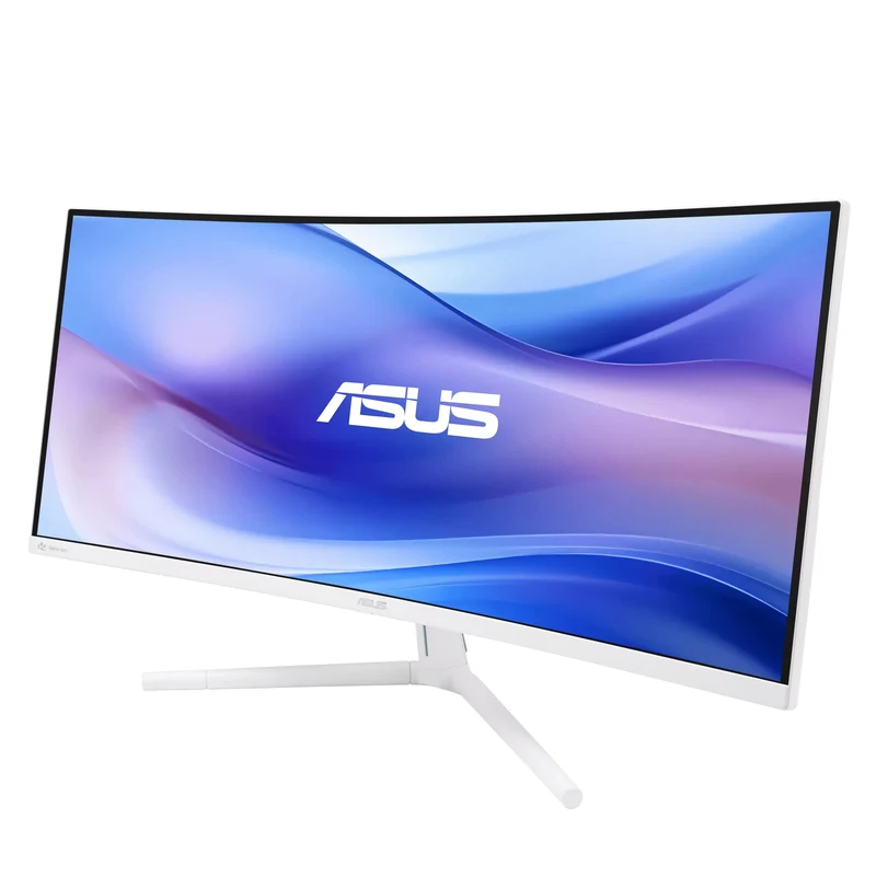Asus VU34WCIP-W 34" WQHD (3440x1440) Frameless 100Hz 1ms MPRT VA Curved Eye Care Monitor with Height & Tilt Adjustment (White)