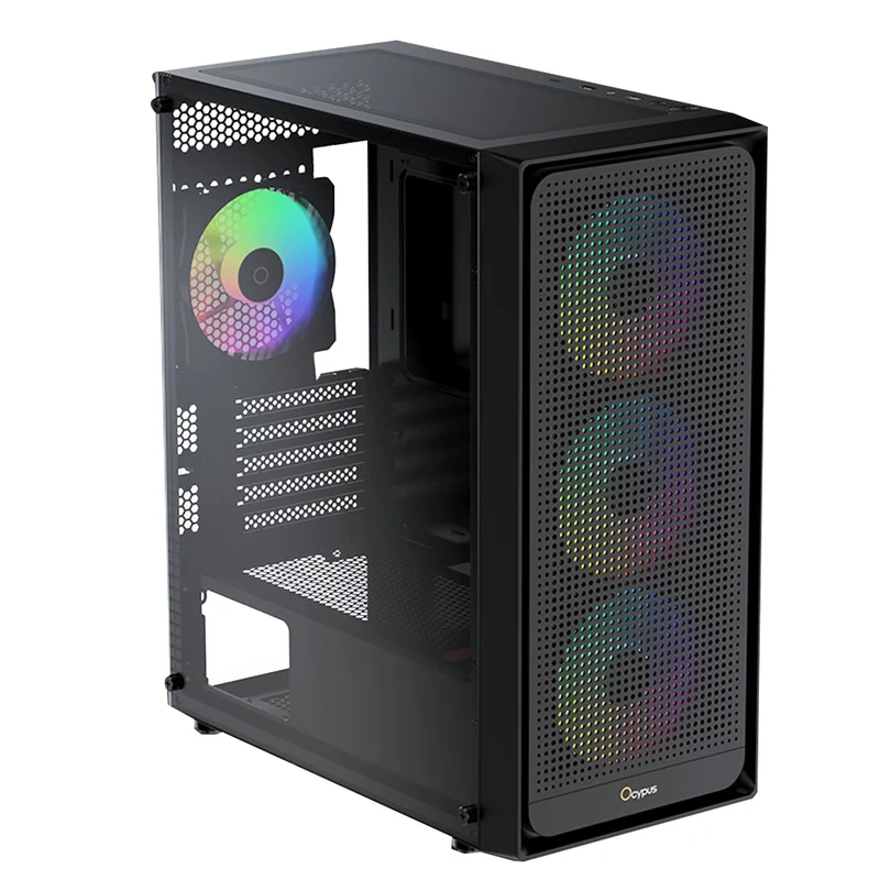 Ocypus Gamma C50 ARGB PC Case with ARGB Fans (Black) (GAMMA-C50-BKG400XX-GL)