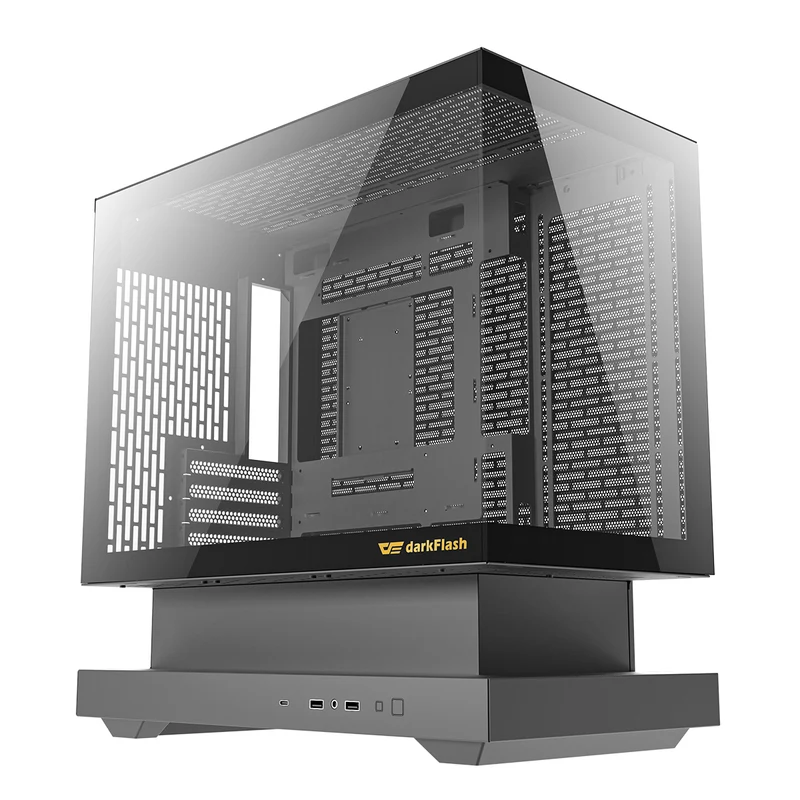 DarkFlash Floatron F1 Art Ultra TG Panel M-ATX PC Case (Black)