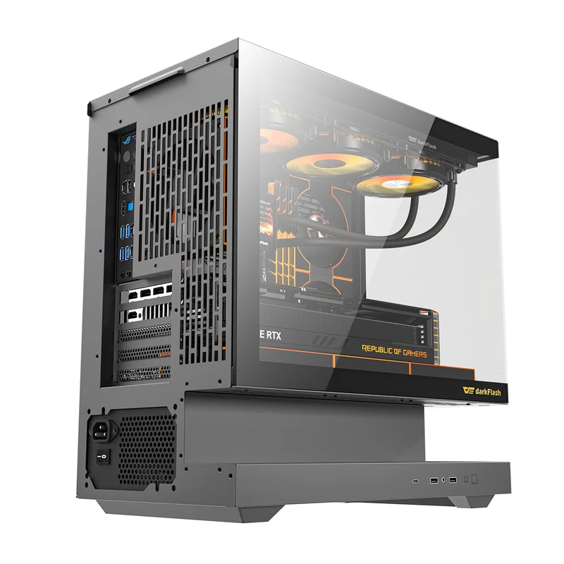 DarkFlash Floatron F1 Art Ultra TG Panel M-ATX PC Case (Black)