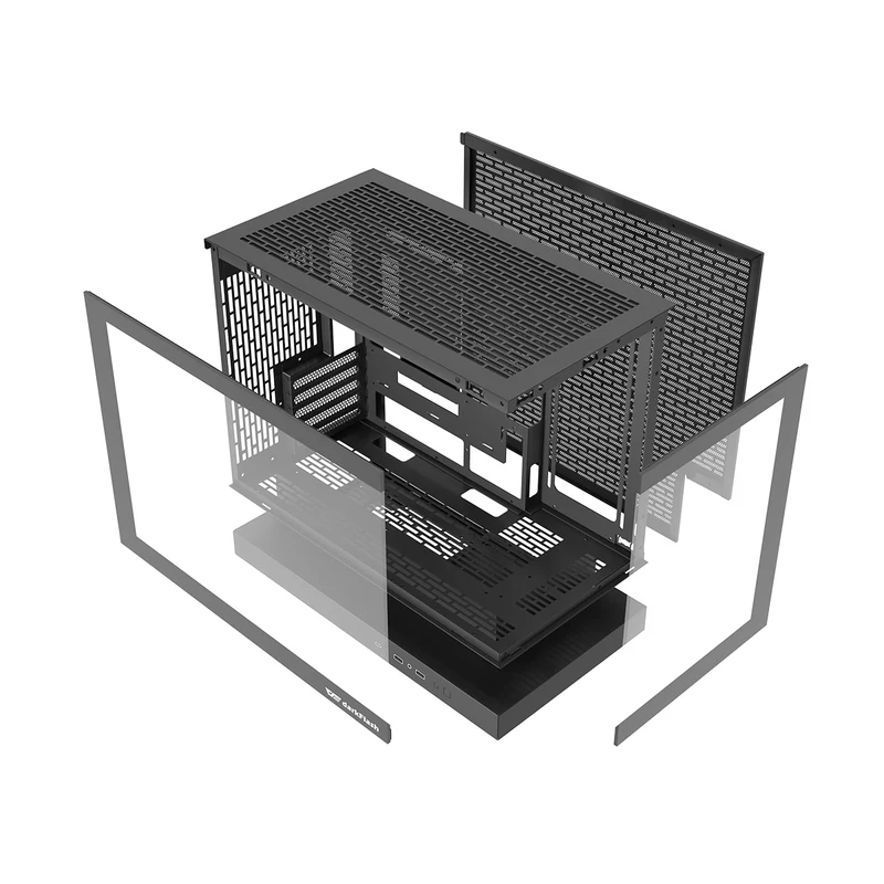 DarkFlash Floatron F1 Art Ultra TG Panel M-ATX PC Case (Black)