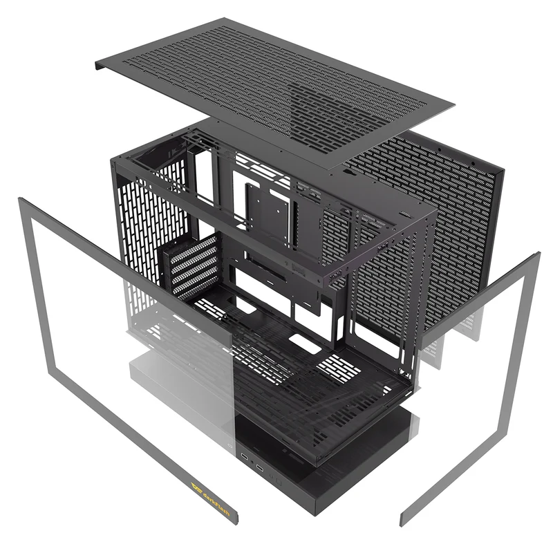 DarkFlash Floatron F1 Art Ultra TG Panel M-ATX PC Case (Black)