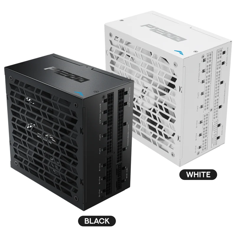 Sama P1200 1200W 80+ Platinum ATX 3.1 PCIe 5.1 Ready Fully Modular Power Supply with Braided Pattern Cables (Black, White)