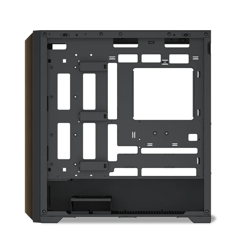 Sama Z60 Mid-Tower with Two Authentic Walnut Strips on Front Panel PC Case (Black, White)