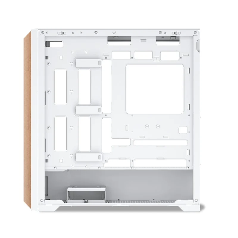 Sama Z60 Mid-Tower with Two Authentic Walnut Strips on Front Panel PC Case (Black, White)