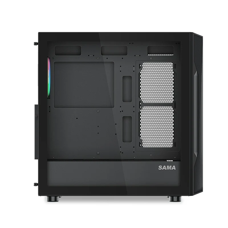 Sama S40 Mid-Tower Large Mesh Front Panel PC Case (Black, White)